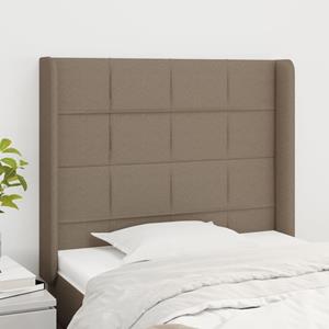 VidaXL Hoofdbord met randen 103x16x118/128 cm stof taupe