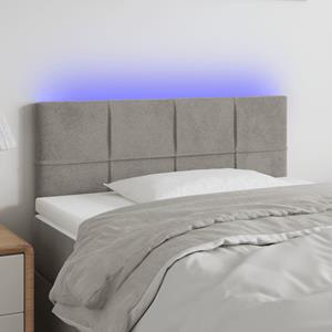 VidaXL Hoofdbord LED 90x5x78/88 cm fluweel lichtgrijs