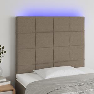 VidaXL Hoofdbord LED 90x5x118/128 cm stof taupe