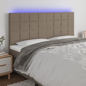 VidaXL Hoofdbord LED 180x5x118/128 cm stof taupe