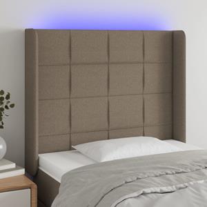 VidaXL Hoofdbord LED 93x16x118/128 cm stof taupe