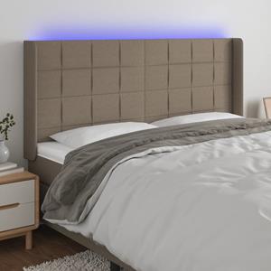 VidaXL Hoofdbord LED 183x16x118/128 cm stof taupe