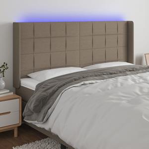 VidaXL Hoofdbord LED 203x16x118/128 cm stof taupe