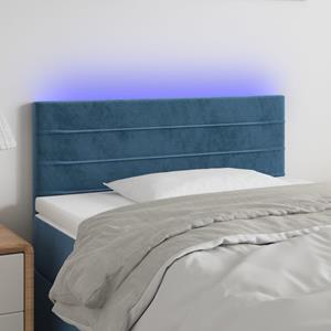 VidaXL Hoofdbord LED 90x5x78/88 cm fluweel donkerblauw