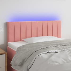 VidaXL Hoofdbord LED 90x5x78/88 cm fluweel roze