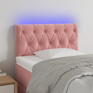 VidaXL Hoofdbord LED 80x7x78/88 cm fluweel roze