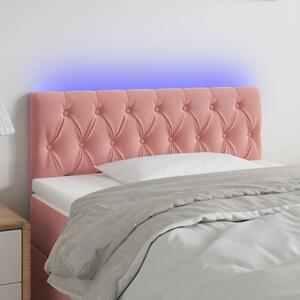 VidaXL Hoofdbord LED 90x7x78/88 cm fluweel roze