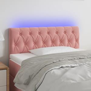 VidaXL Hoofdbord LED 100x7x78/88 cm fluweel roze