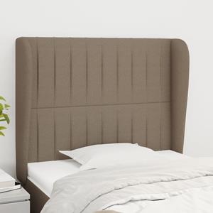 VidaXL Hoofdbord met randen 103x23x118/128 cm stof taupe