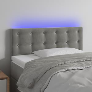 VidaXL Hoofdbord LED 80x5x78/88 cm fluweel lichtgrijs