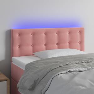 VidaXL Hoofdbord LED 80x5x78/88 cm fluweel roze