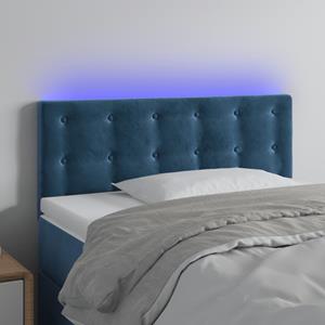 VidaXL Hoofdbord LED 100x5x78/88 cm fluweel donkerblauw