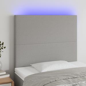 VidaXL Hoofdbord LED 80x5x118/128 cm stof lichtgrijs