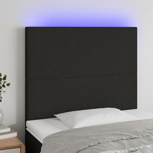 VidaXL Hoofdbord LED 80x5x118/128 cm stof zwart