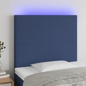 VidaXL Hoofdbord LED 90x5x118/128 cm stof blauw