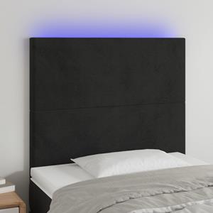 VidaXL Hoofdbord LED 80x5x118/128 cm fluweel zwart