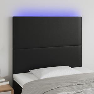 VidaXL Hoofdbord LED 100x5x118/128 cm kunstleer zwart