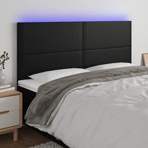 VidaXL Hoofdbord LED 180x5x118/128 cm kunstleer zwart