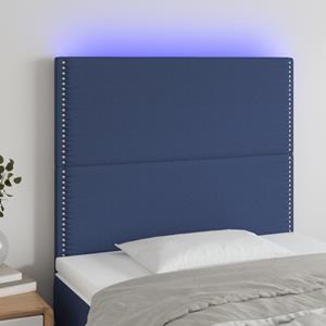 VidaXL Hoofdbord LED 80x5x118/128 cm stof blauw