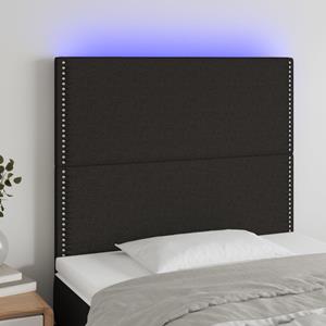 VidaXL Hoofdbord LED 90x5x118/128 cm stof zwart