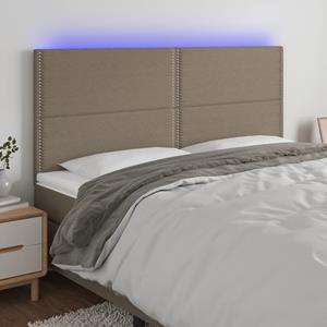 VidaXL Hoofdbord LED 160x5x118/128 cm stof taupe