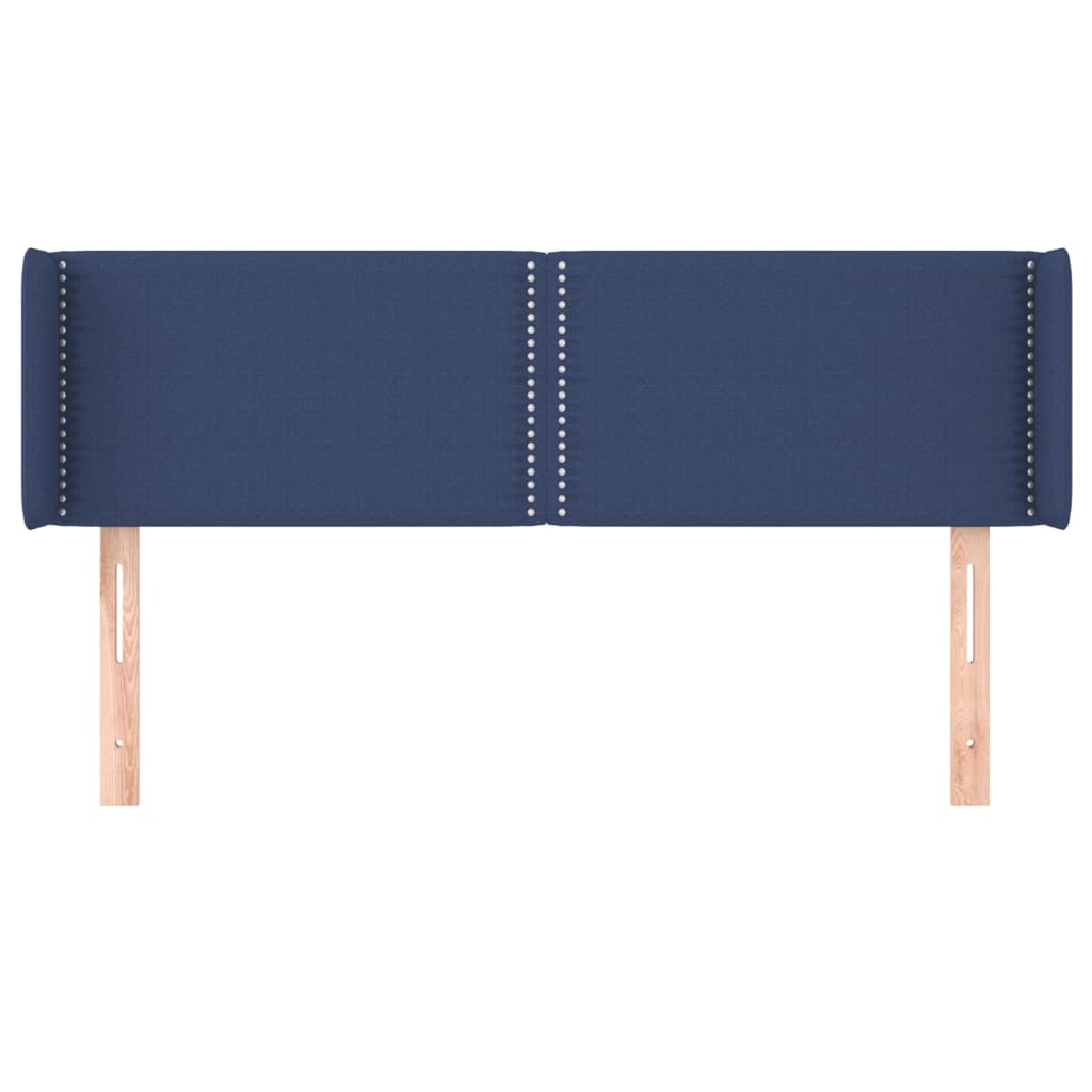 vidaXL Hoofdbord met randen 147x16x78/88 cm stof blauw