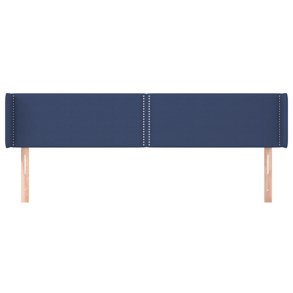 vidaXL Hoofdbord met randen 183x16x78/88 cm stof blauw