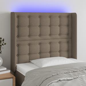 VidaXL Hoofdbord LED 103x16x118/128 cm stof taupe