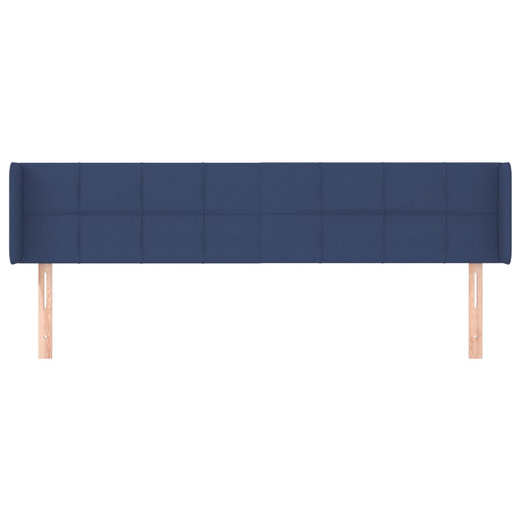 vidaXL Hoofdbord met randen 183x16x78/88 cm stof blauw