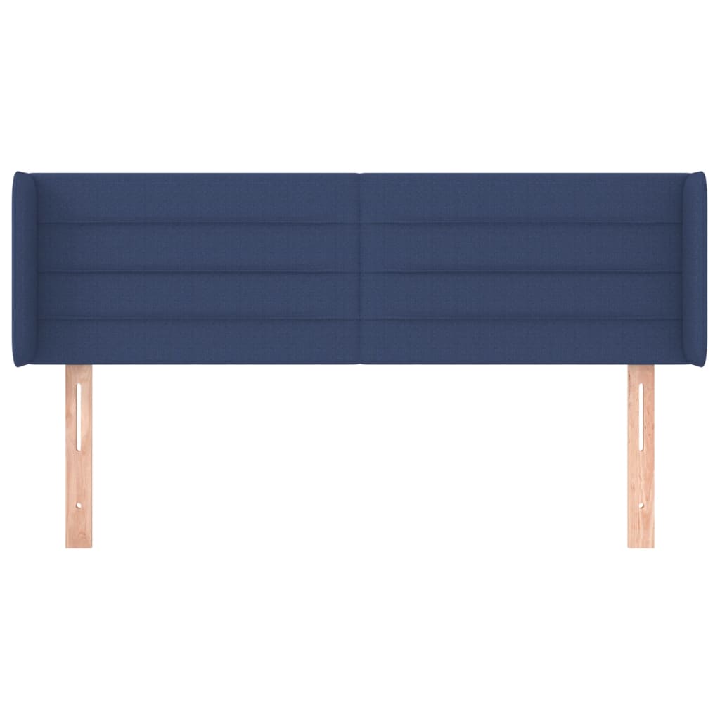 vidaXL Hoofdbord met randen 147x16x78/88 cm stof blauw