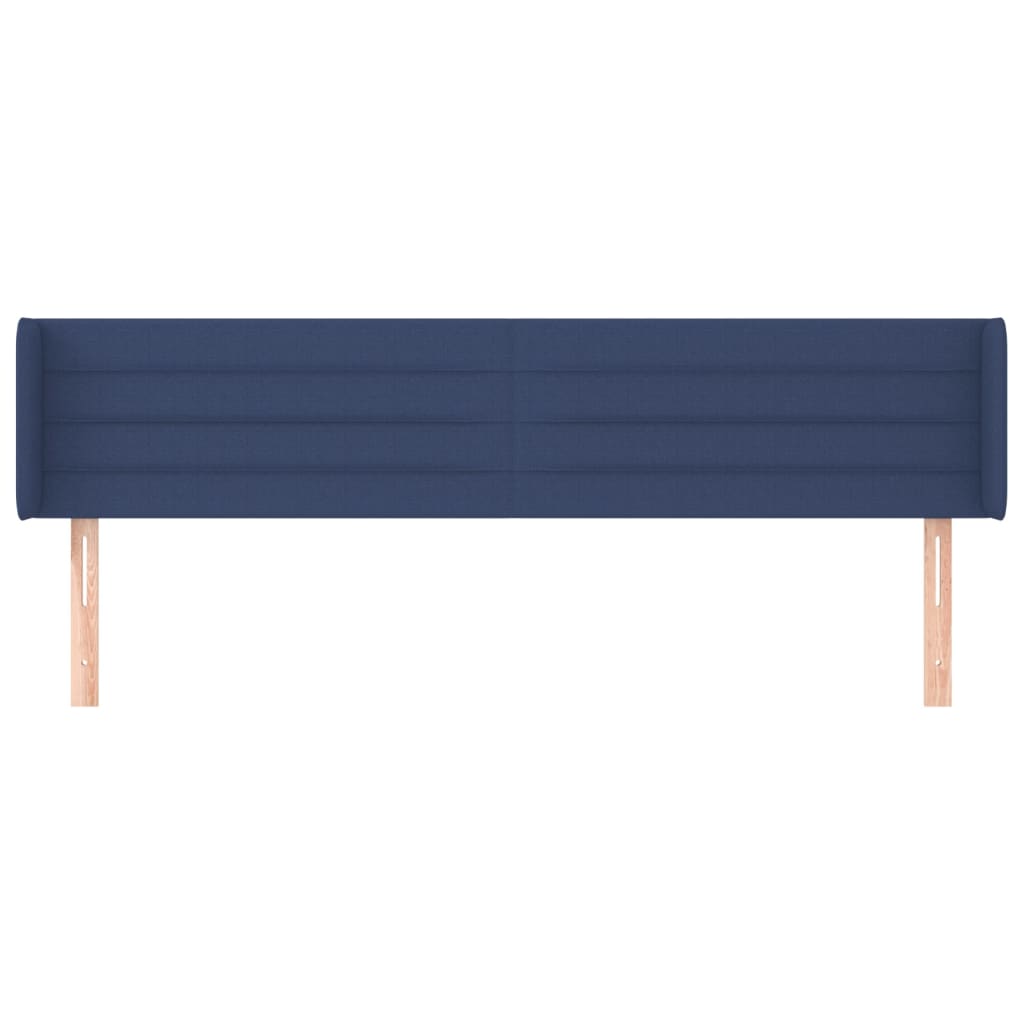 vidaXL Hoofdbord met randen 163x16x78/88 cm stof blauw