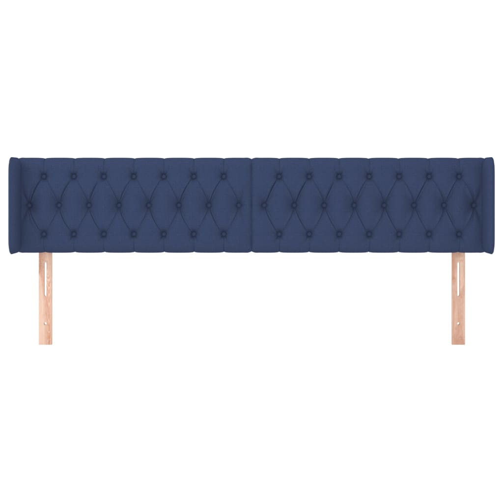 vidaXL Hoofdbord met randen 203x16x78/88 cm stof blauw