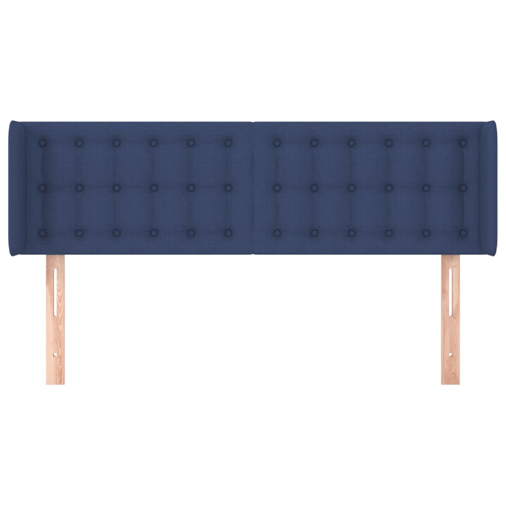 vidaXL Hoofdbord met randen 147x16x78/88 cm stof blauw