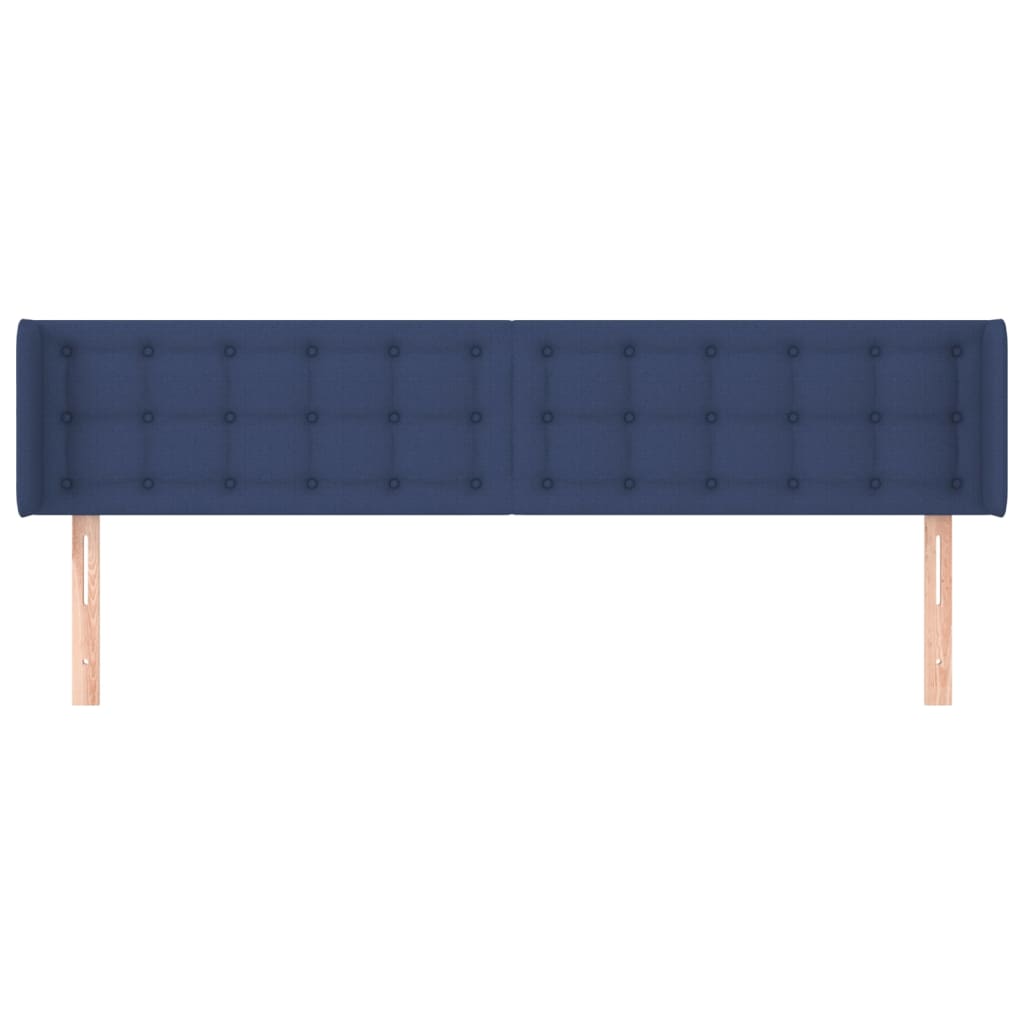 vidaXL Hoofdbord met randen 183x16x78/88 cm stof blauw