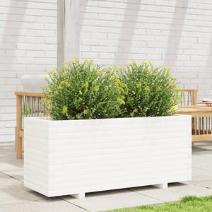 VidaXL Plantenbak 110x40x49,5 cm massief grenenhout wit