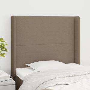 VidaXL Hoofdbord met randen 83x16x118/128 cm stof taupe