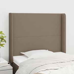 VidaXL Hoofdbord met randen 103x16x118/128 cm stof taupe