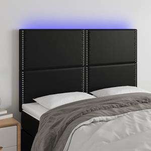 VidaXL Hoofdbord LED 144x5x118/128 cm kunstleer zwart