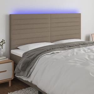 VidaXL Hoofdbord LED 200x5x118/128 cm stof taupe