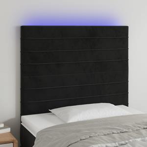 VidaXL Hoofdbord LED 90x5x118/128 cm fluweel zwart