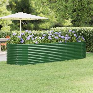 VidaXL Plantenbak 322x100x68 cm gepoedercoat staal groen