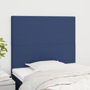 VidaXL Hoofdborden 2 st 90x5x78/88 cm stof blauw 8720287239048