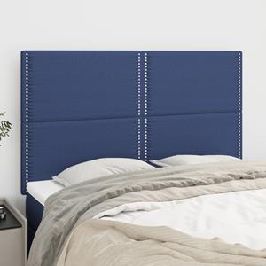 VidaXL Hoofdborden 4 st 72x5x78/88 cm stof blauw