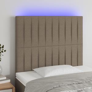 VidaXL Hoofdbord LED 80x5x118/128 cm stof taupe