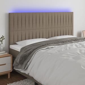 VidaXL Hoofdbord LED 200x5x118/128 cm stof taupe