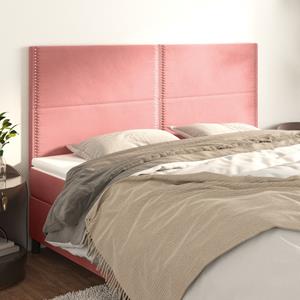 VidaXL Hoofdborden 4 st 90x5x78/88 cm fluweel roze