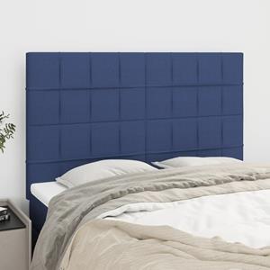 VidaXL Hoofdborden 4 st 72x5x78/88 cm stof blauw