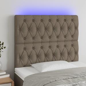 VidaXL Hoofdbord LED 90x7x118/128 cm stof taupe