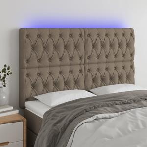 VidaXL Hoofdbord LED 160x7x118/128 cm stof taupe