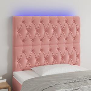 VidaXL Hoofdbord LED 90x7x118/128 cm fluweel roze